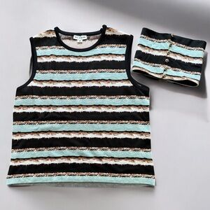 ST. John 2 Piece Knit Tank Removable Collar